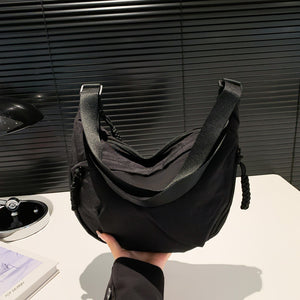 Large-Capacity Nylon Washed Shoulder & Crossbody Bag