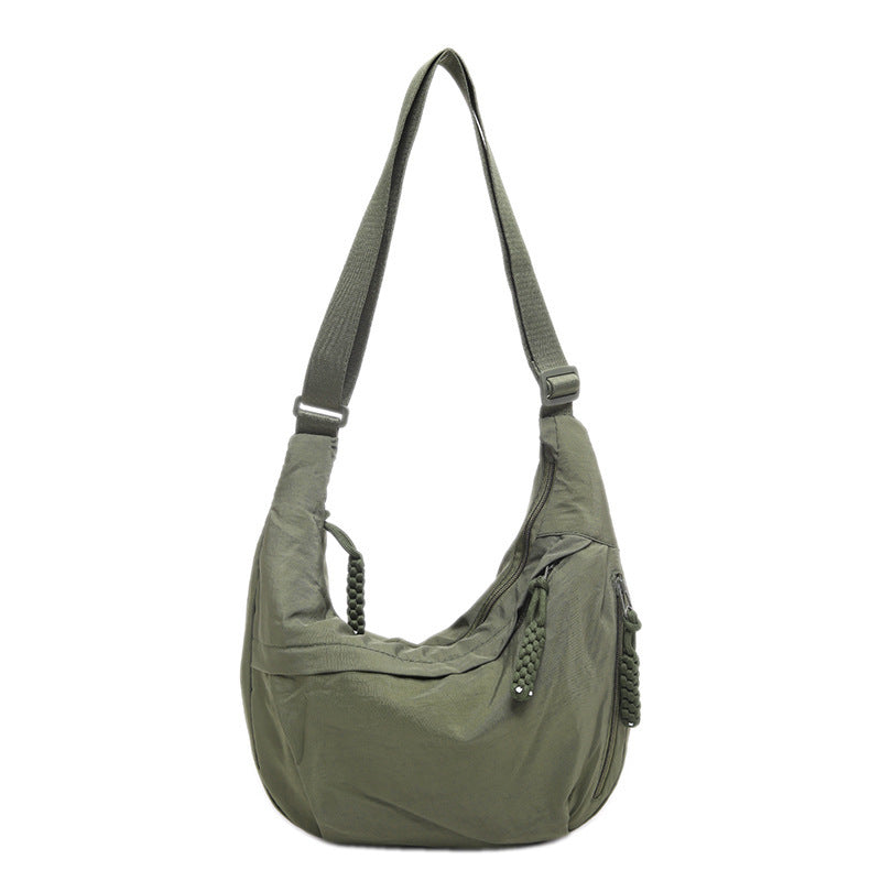 Large-Capacity Nylon Washed Shoulder & Crossbody Bag