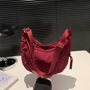 Large-Capacity Nylon Washed Shoulder & Crossbody Bag