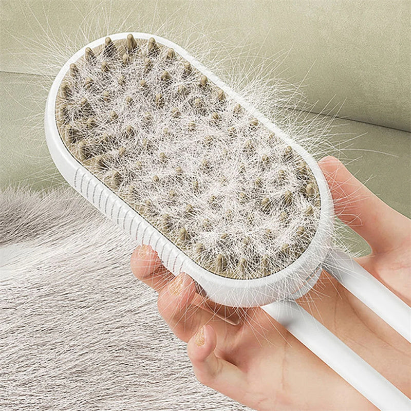 3-in-1 Electric Steam Brush for Cat & Dog Grooming